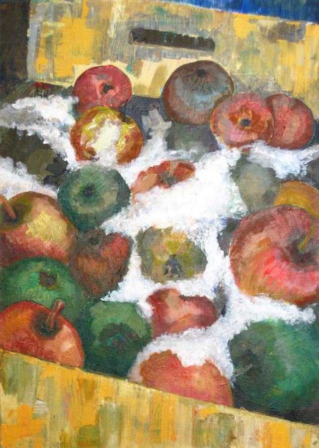 Malerei Motiv Äpfel im Schnee